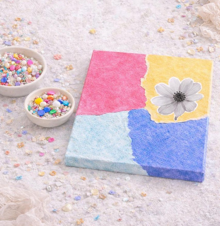 Make Space creative experience with canvas and colorful beads